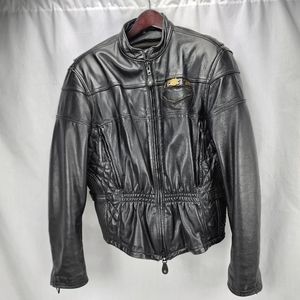 Harley-Davidson Women's Black Leather Zip Up Jacket Size XL
